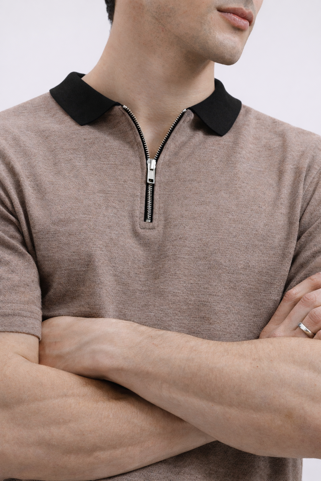Zipper Polo – Blend Brown