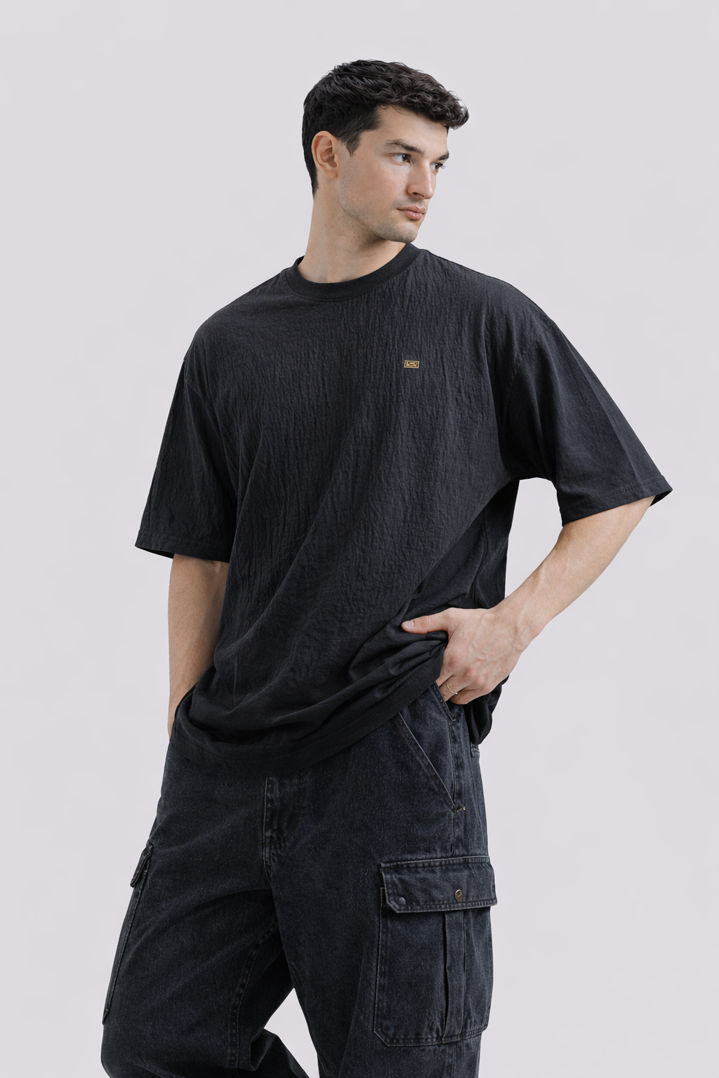 Textured Drop-Shoulder – Dark Green