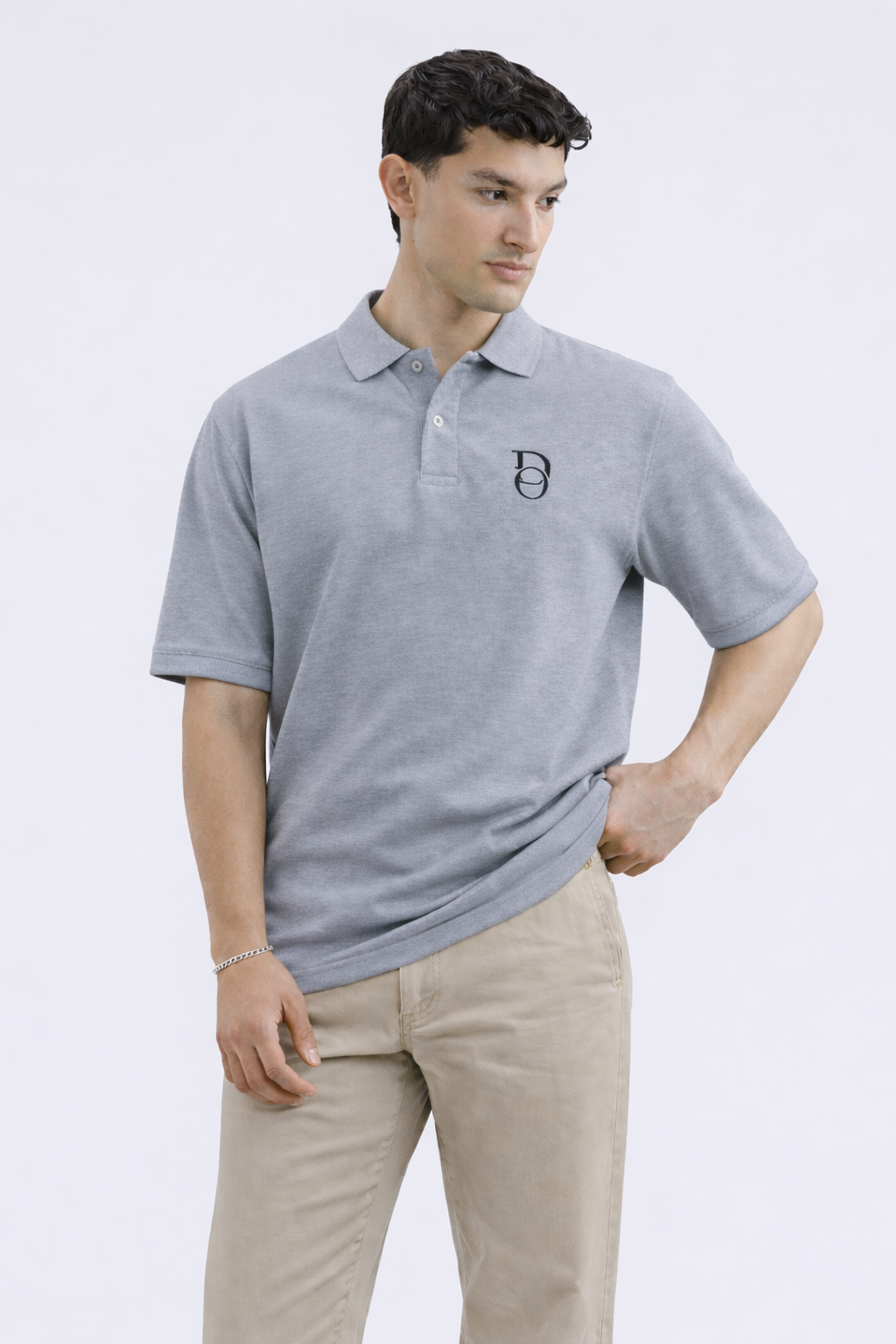 Classic Polo Shirt – Gray (100% Cotton)