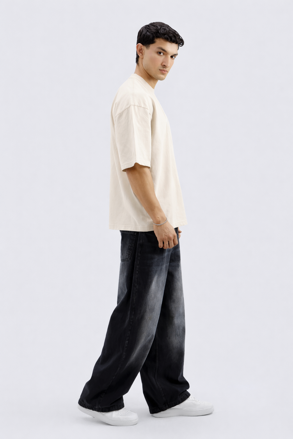 Oversized Tee – Cream (DEGREES FADE DREAMS DONT Print) (UNISEX)