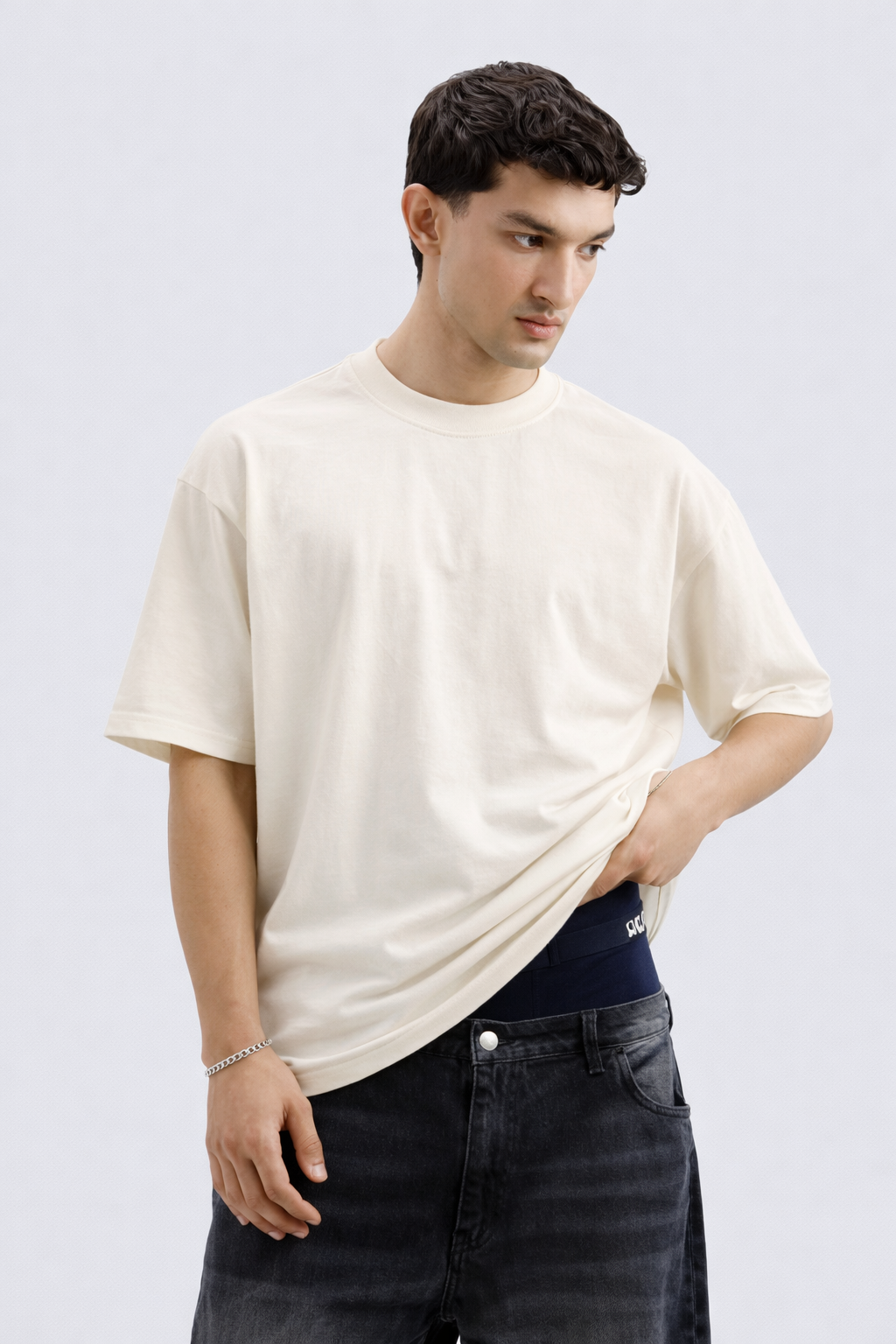 Oversized Tee – Cream (DEGREES FADE DREAMS DONT Print) (UNISEX)