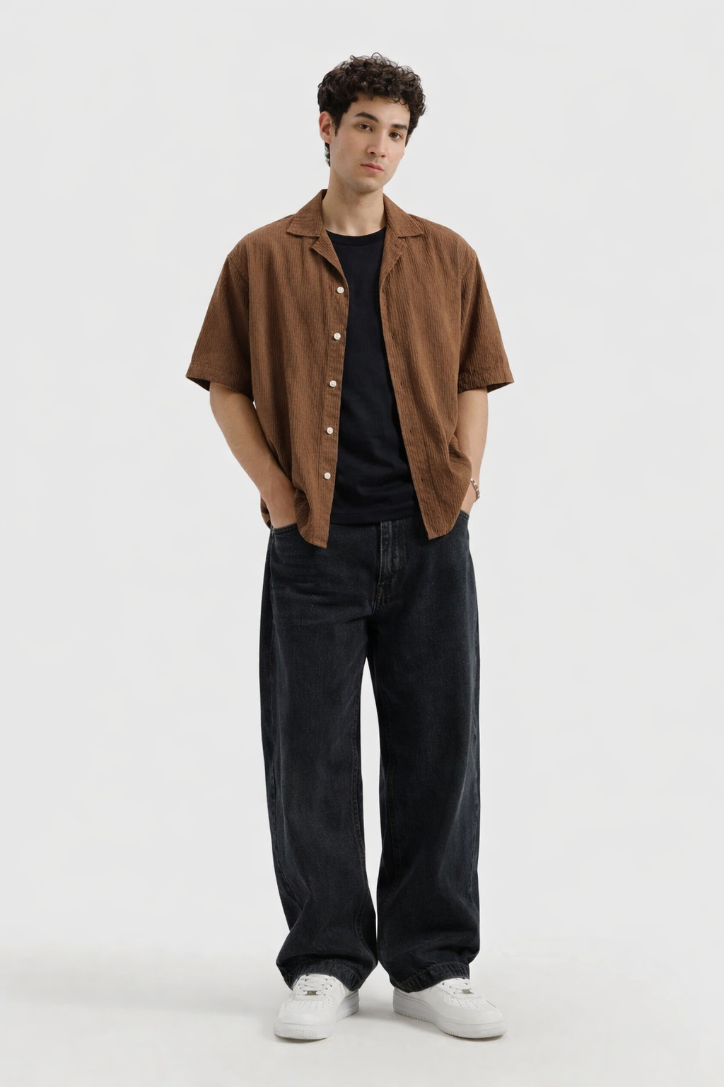 Cuban Collar Shirt – Camel
