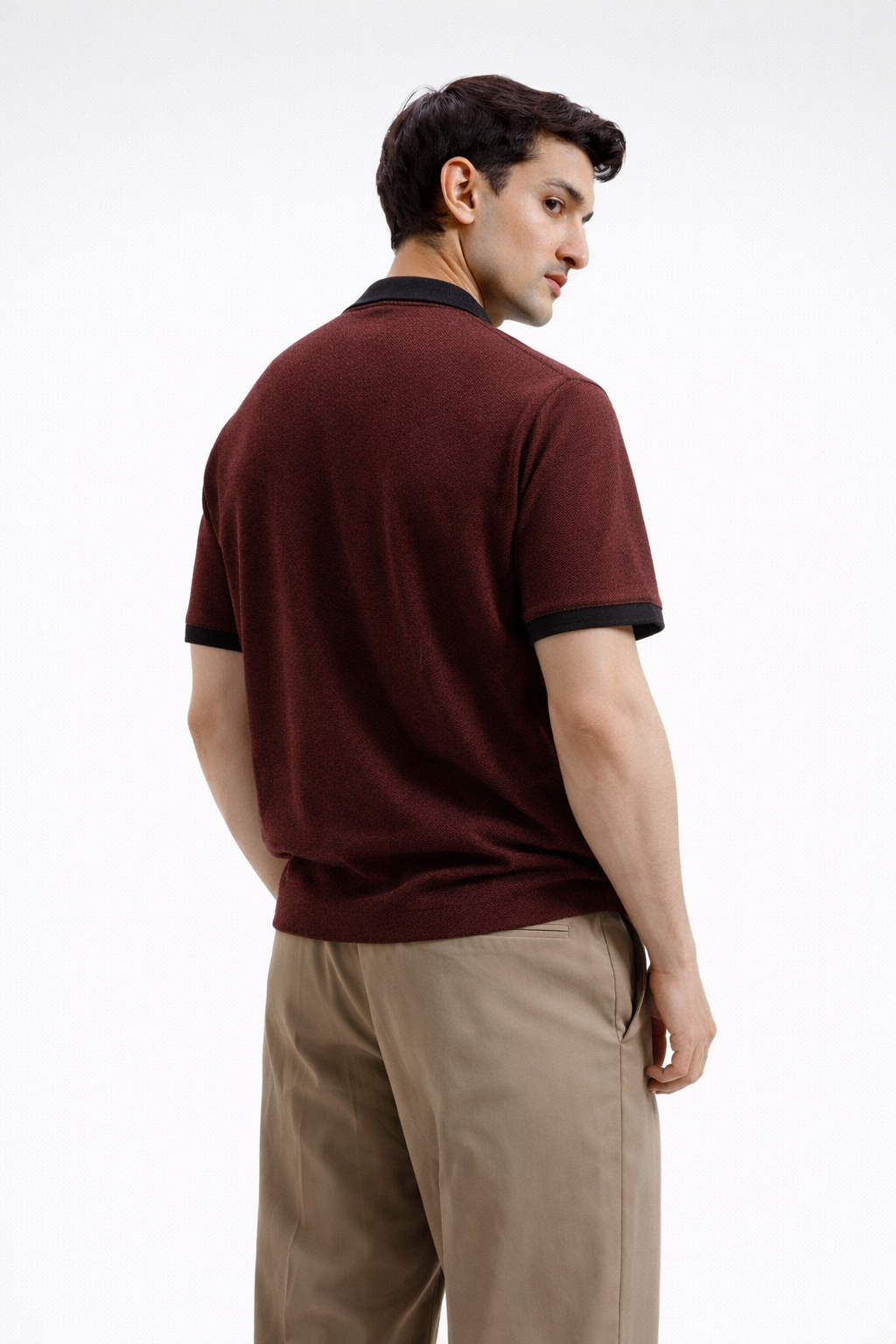 Zipper Polo – Maroon