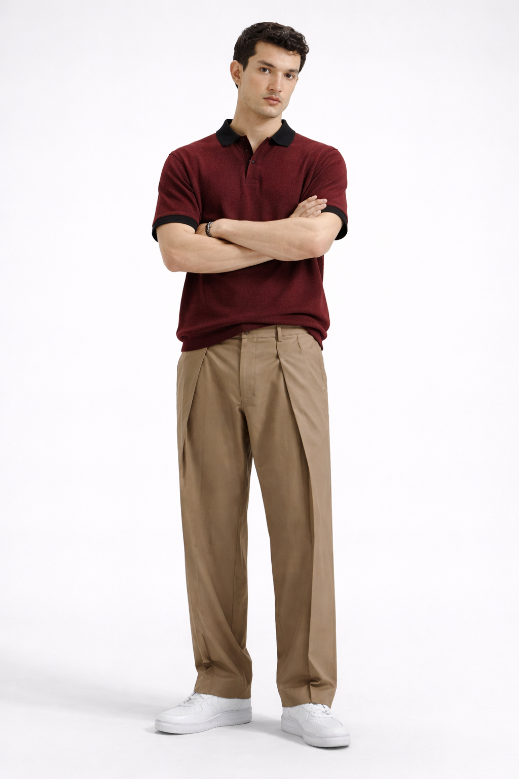 Zipper Polo – Maroon