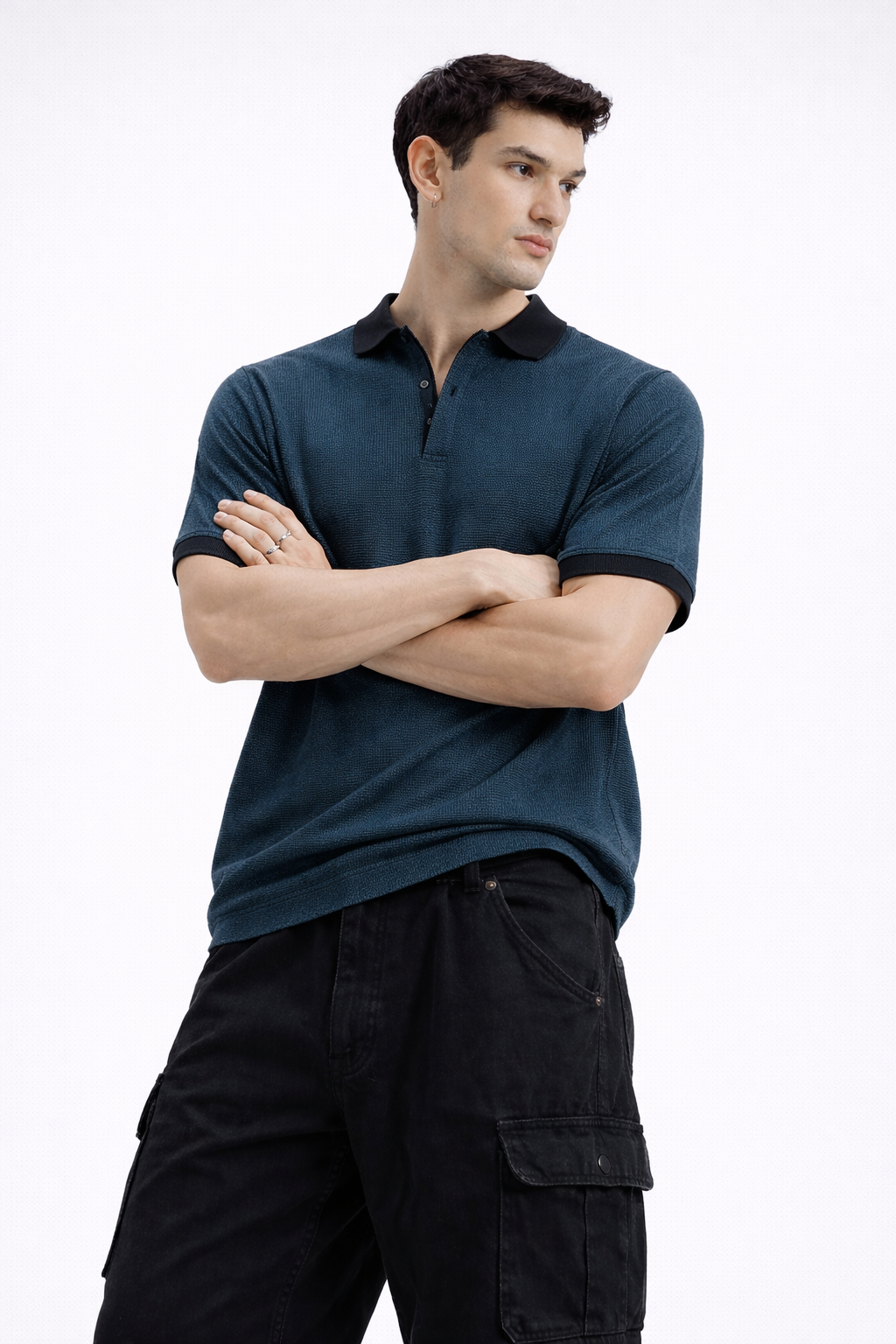 Zipper Polo – Navy Blue