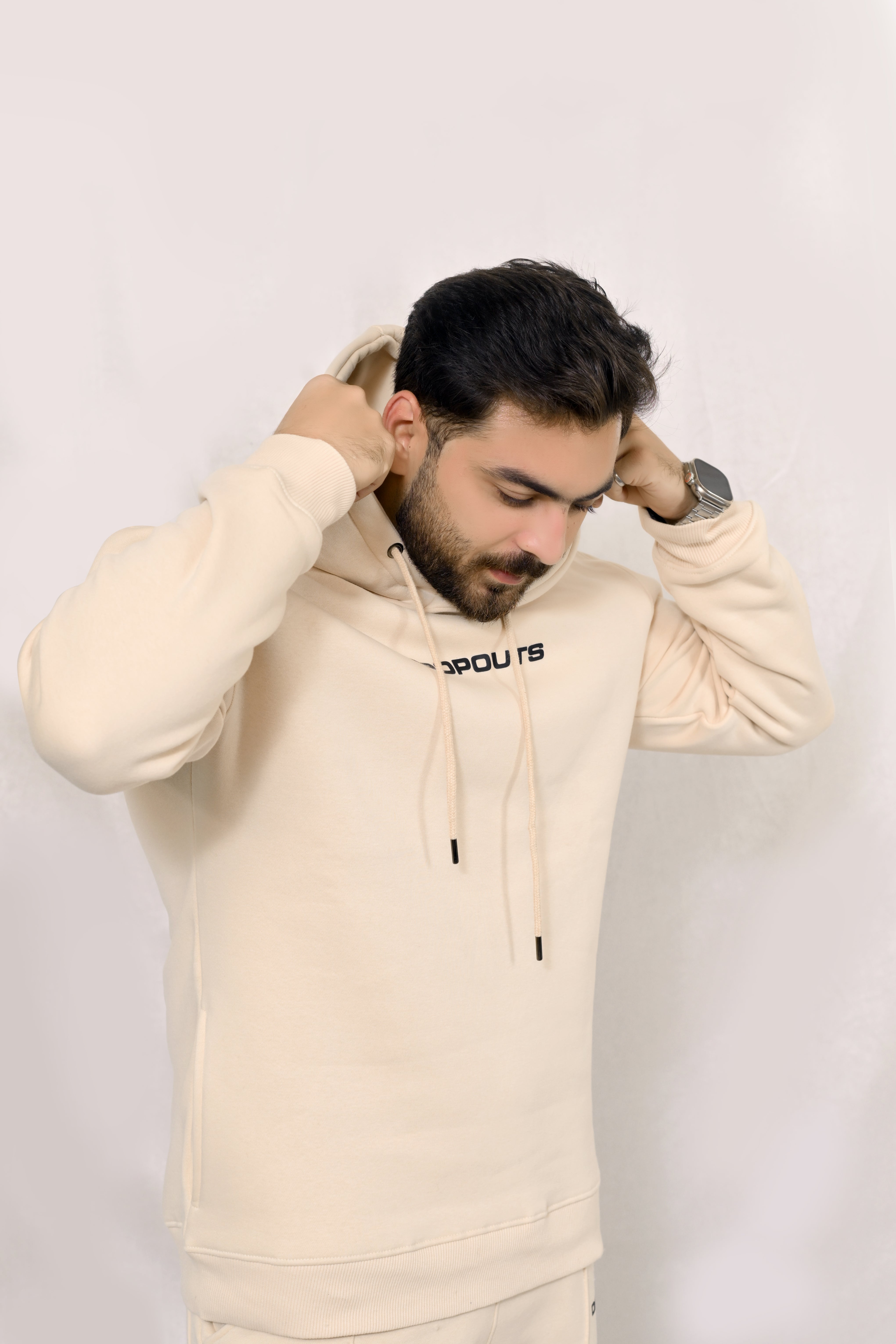 DROPOUTS Beige Hoodie