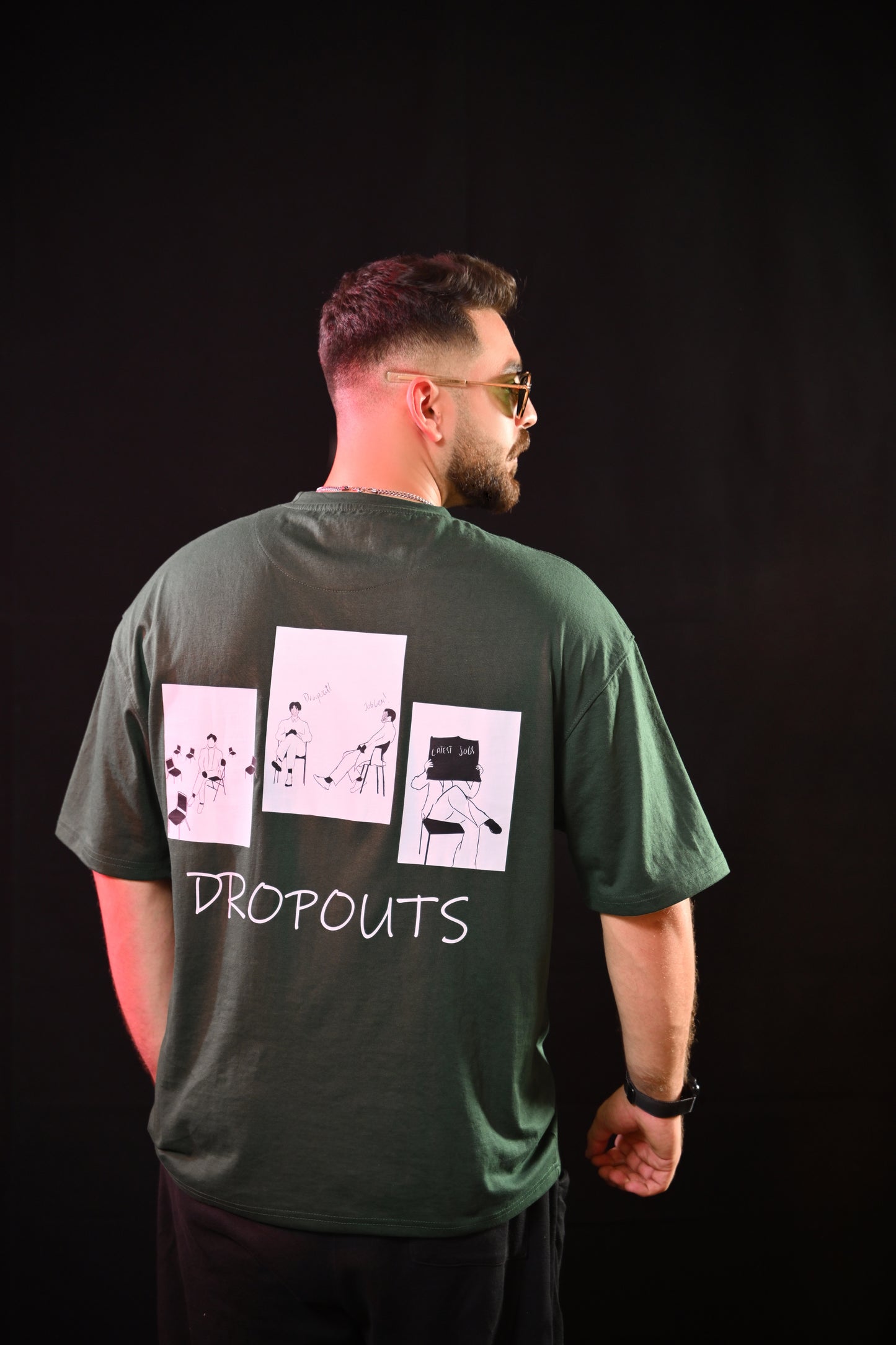 Oversized Tee – Green (Dropouts Students Print)