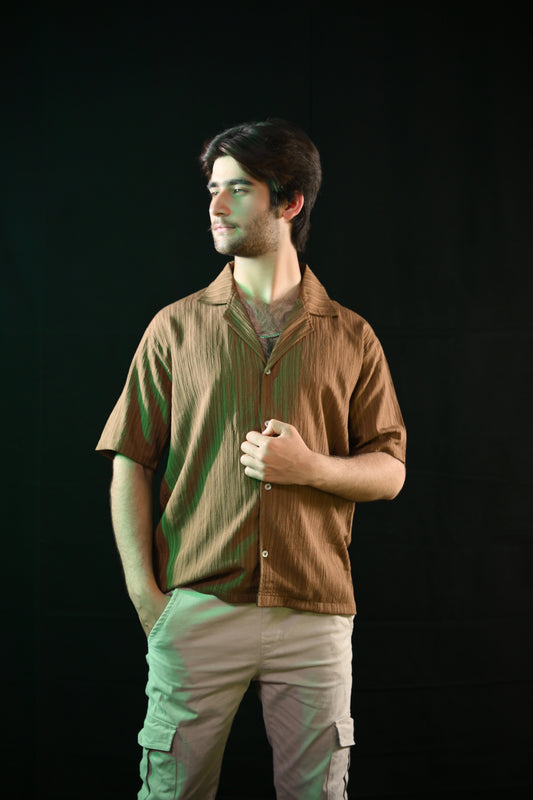 Cuban Collar Shirt – Camel