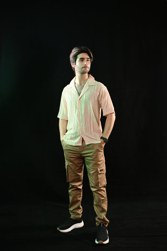 Cuban Collar Shirt – Beige