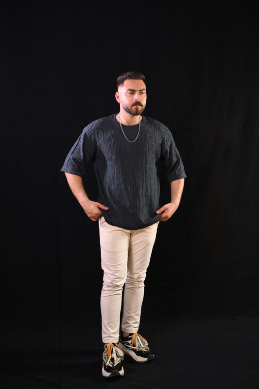 Textured Drop-Shoulder – Dark Green