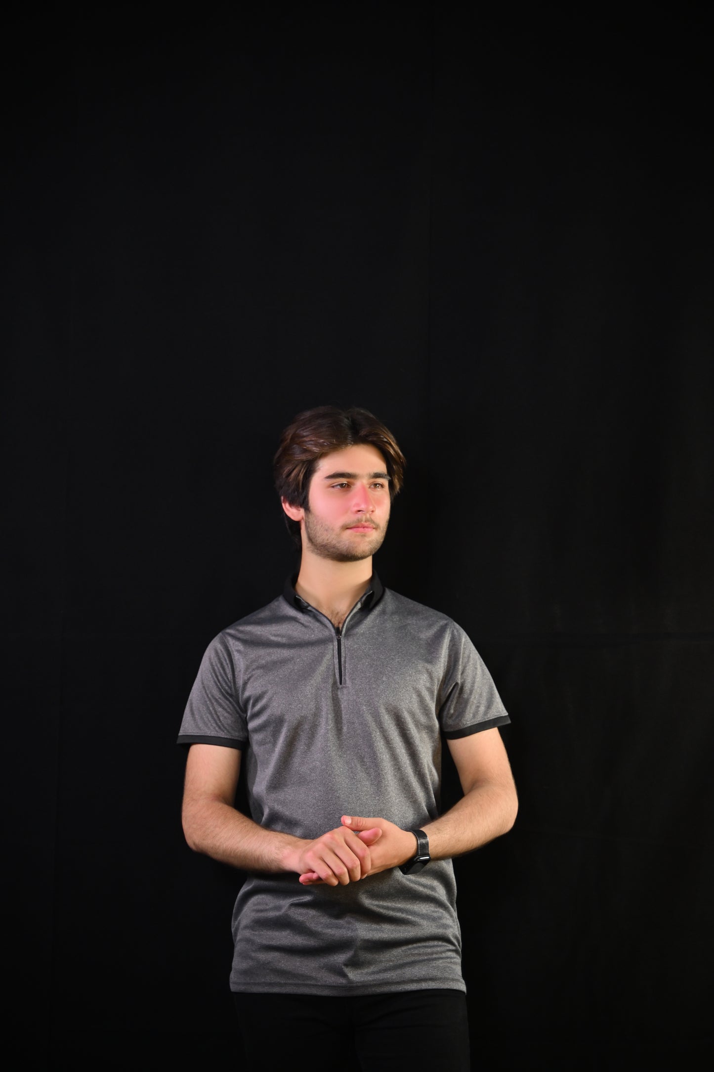 Zipper Polo – Gray