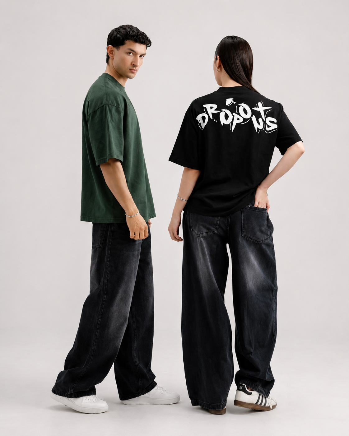 2 Oversized Tees Bundle – Olive + Black