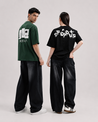 2 Oversized Tees Bundle – Olive + Black