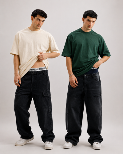 2 Oversized Tees Bundle – Olive + Cream