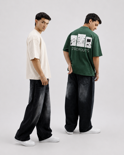 2 Oversized Tees Bundle – Olive + Cream