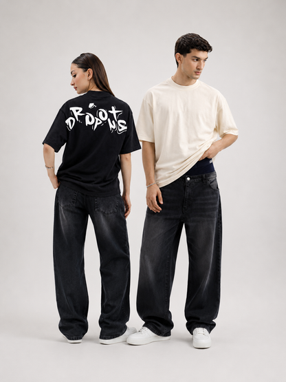 2 Oversized Tees Bundle – Black + Cream