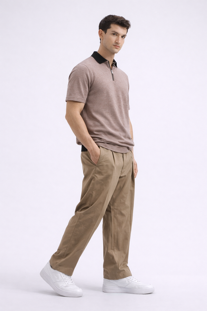 Zipper Polo – Blend Brown