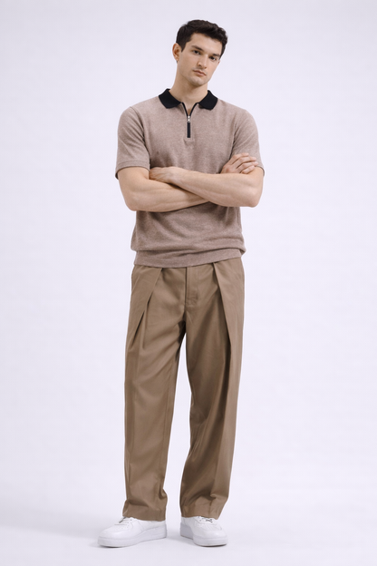 Zipper Polo – Blend Brown