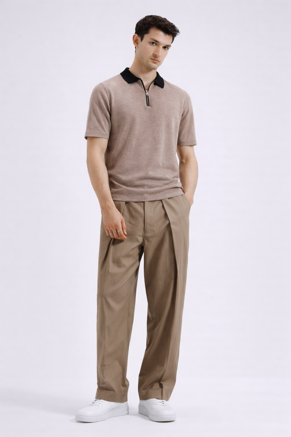 Zipper Polo – Blend Brown
