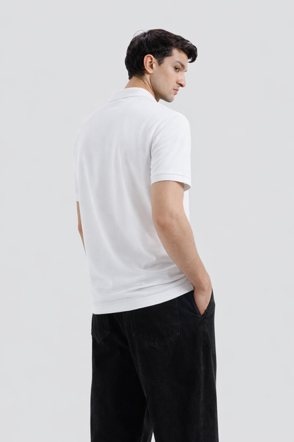Zipper Polo – Cream (Jersey Fabric)