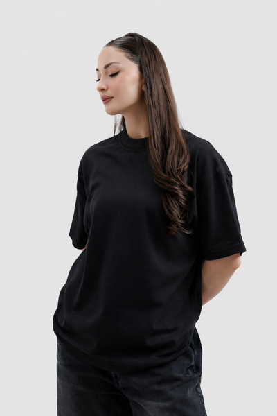 Oversized Tee – Black (DROPOUTS Print) (UNISEX)