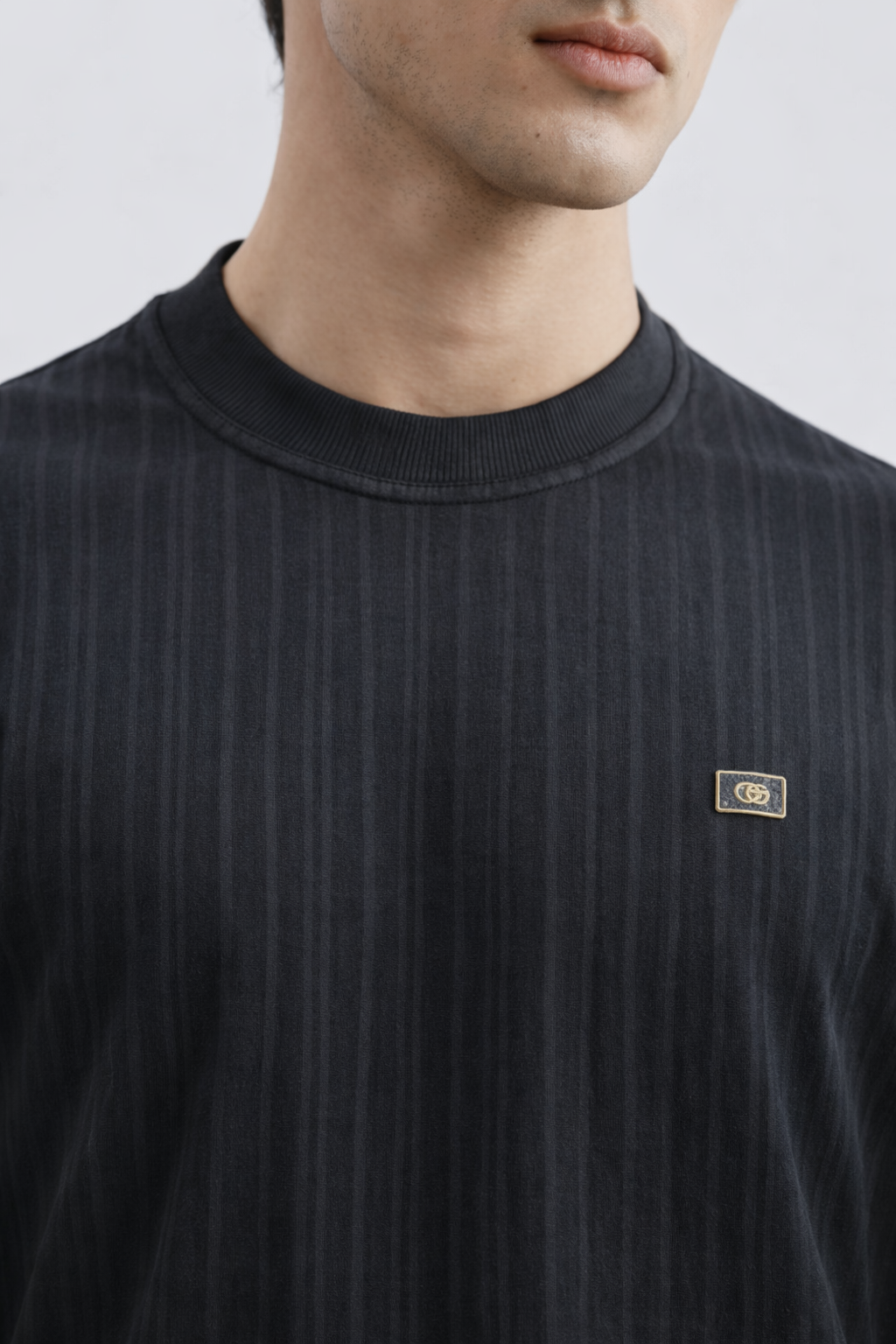 Textured Drop-Shoulder – Black