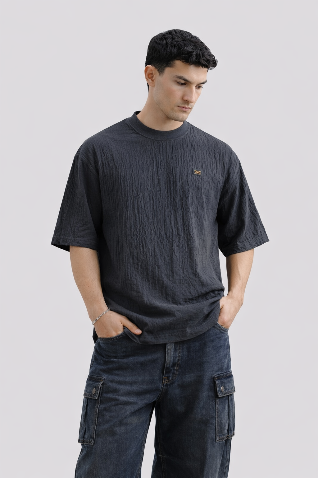 Textured Drop-Shoulder – Dark Green