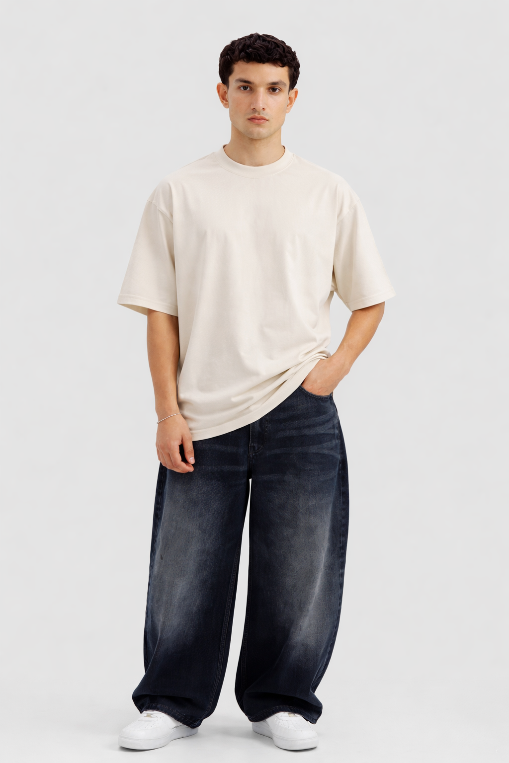 Oversized Tee – Cream (DEGREES FADE DREAMS DONT Print) (UNISEX)