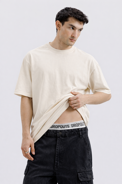 Oversized Tee – Cream (DEGREES FADE DREAMS DONT Print) (UNISEX)