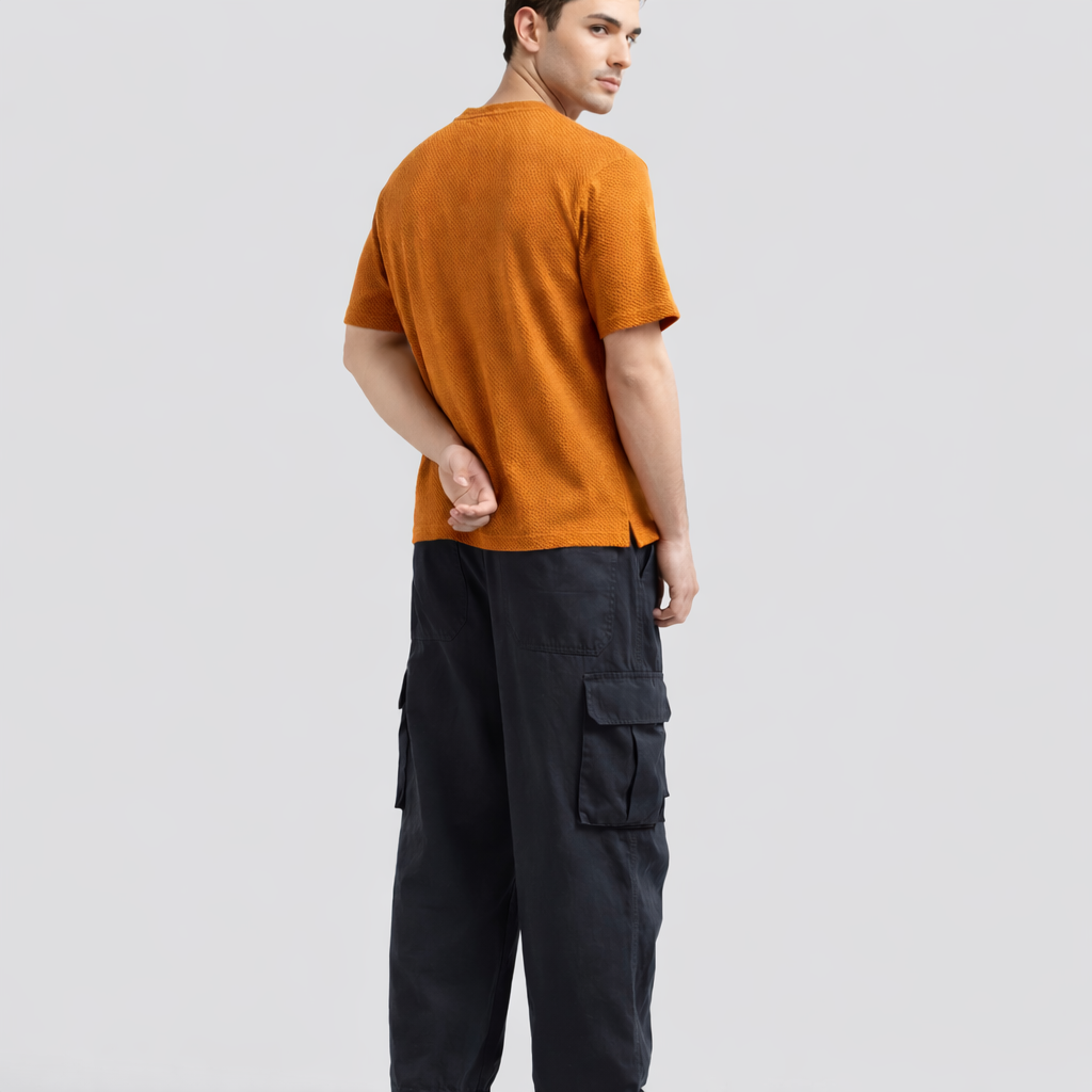 Waffle Textured T-Shirt – Mustard