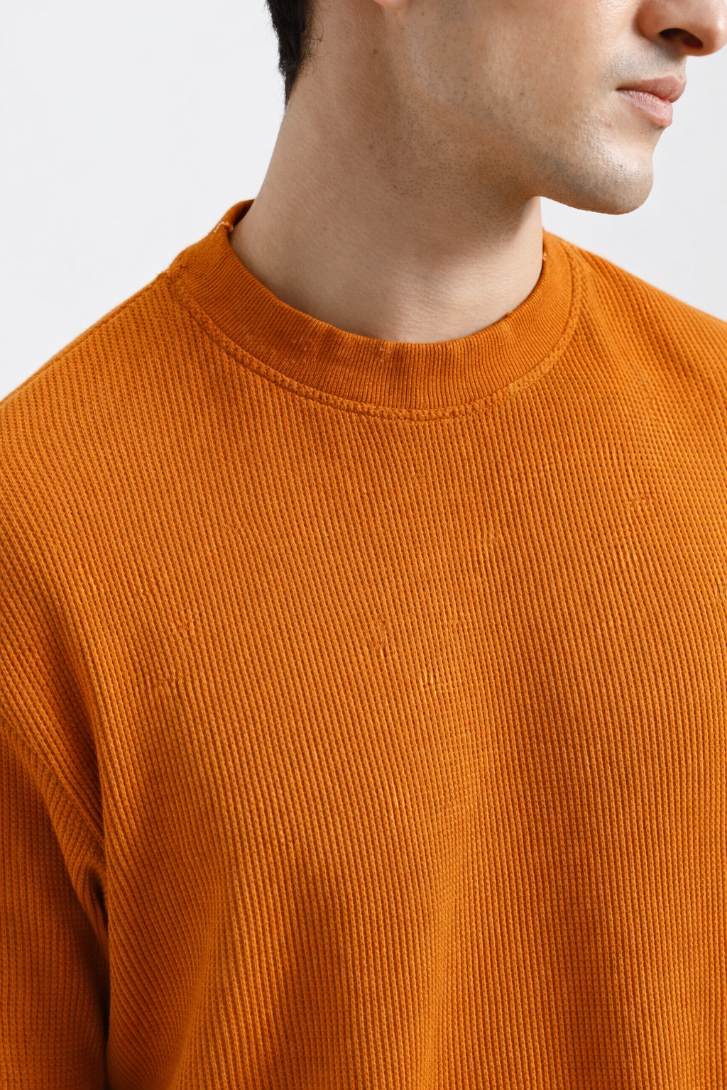 Waffle Textured T-Shirt – Mustard