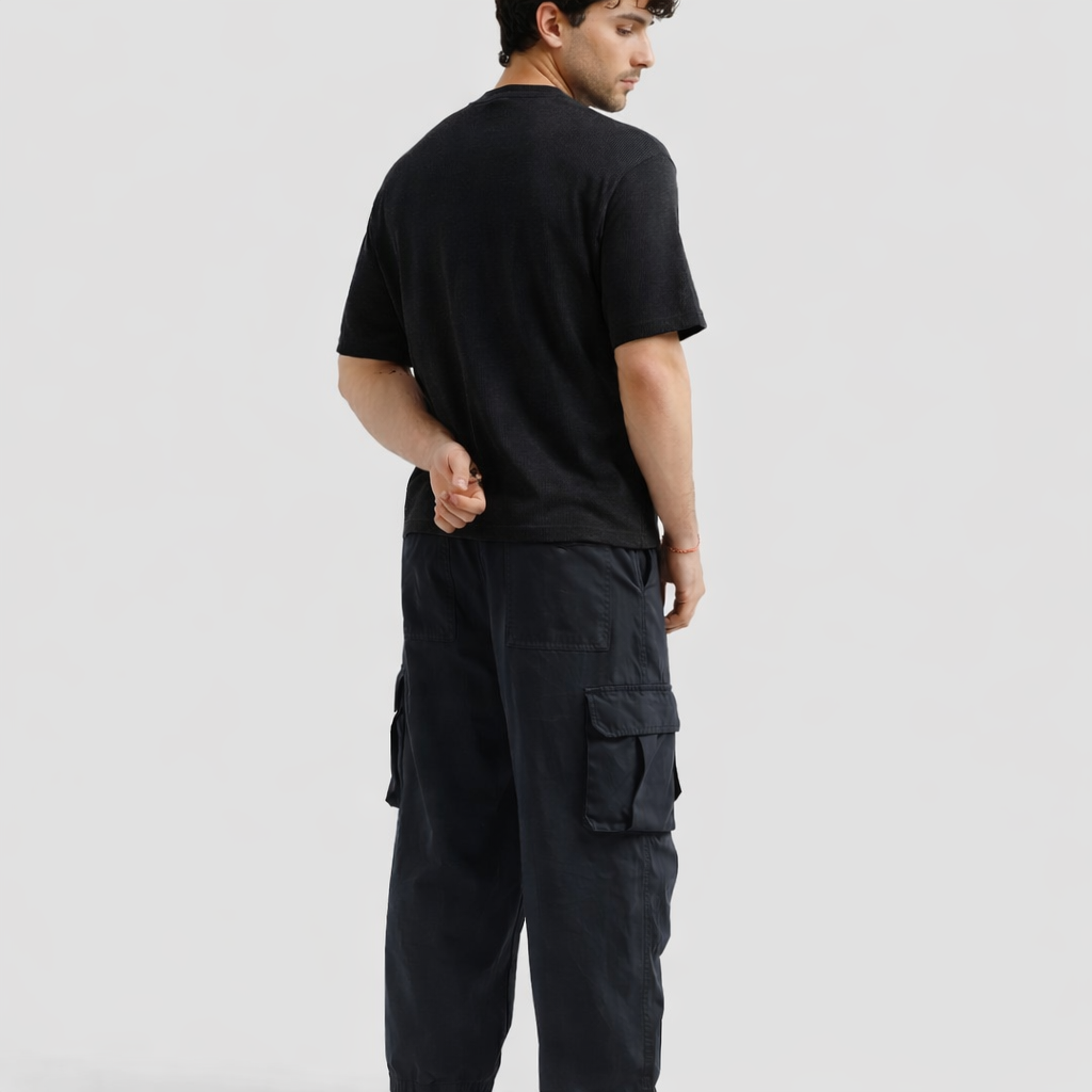 Waffle Textured T-Shirt – Dark Gray