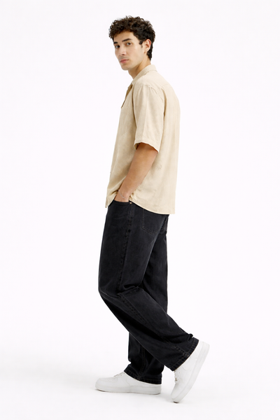 Cuban Collar Shirt – Beige