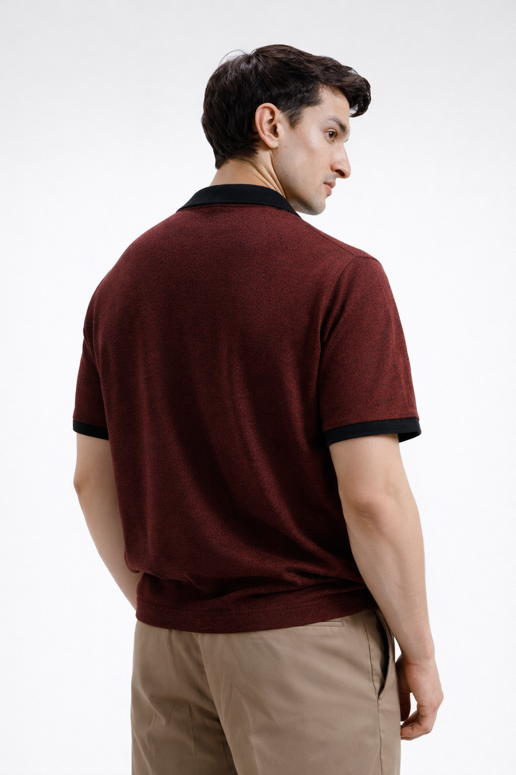 Zipper Polo – Maroon
