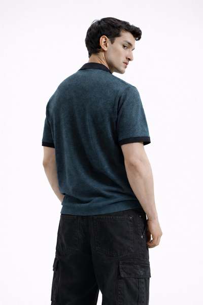 Zipper Polo – Navy Blue