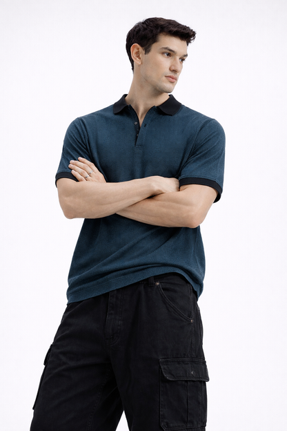 Zipper Polo – Navy Blue