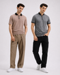 2 Zipper Polos Bundle – Gray + Blend Brown