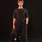 Oversized Tee – Black (DROPOUTS Print)