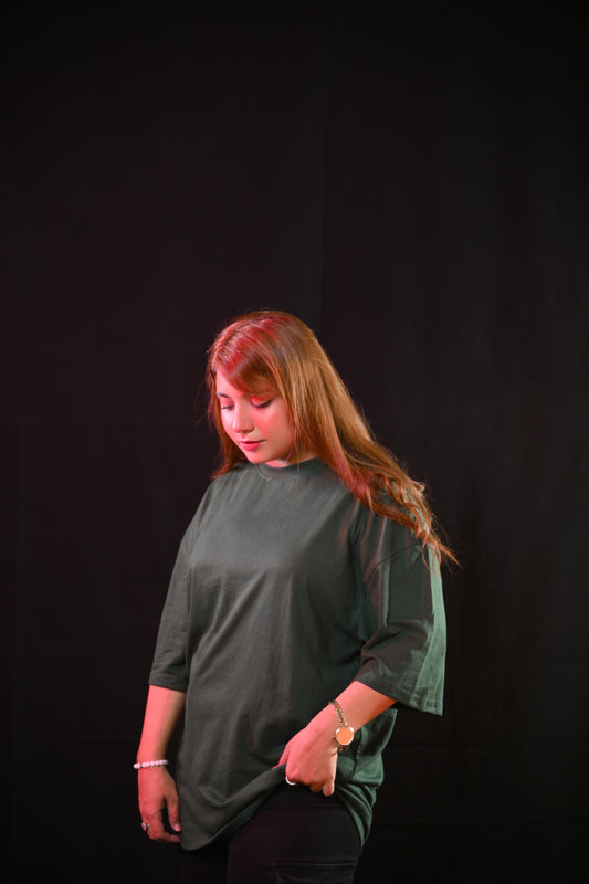 Oversized Tee – Green (Dropouts Students Print)