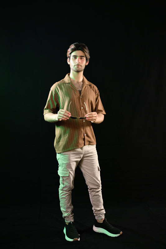 Cuban Collar Shirt – Camel
