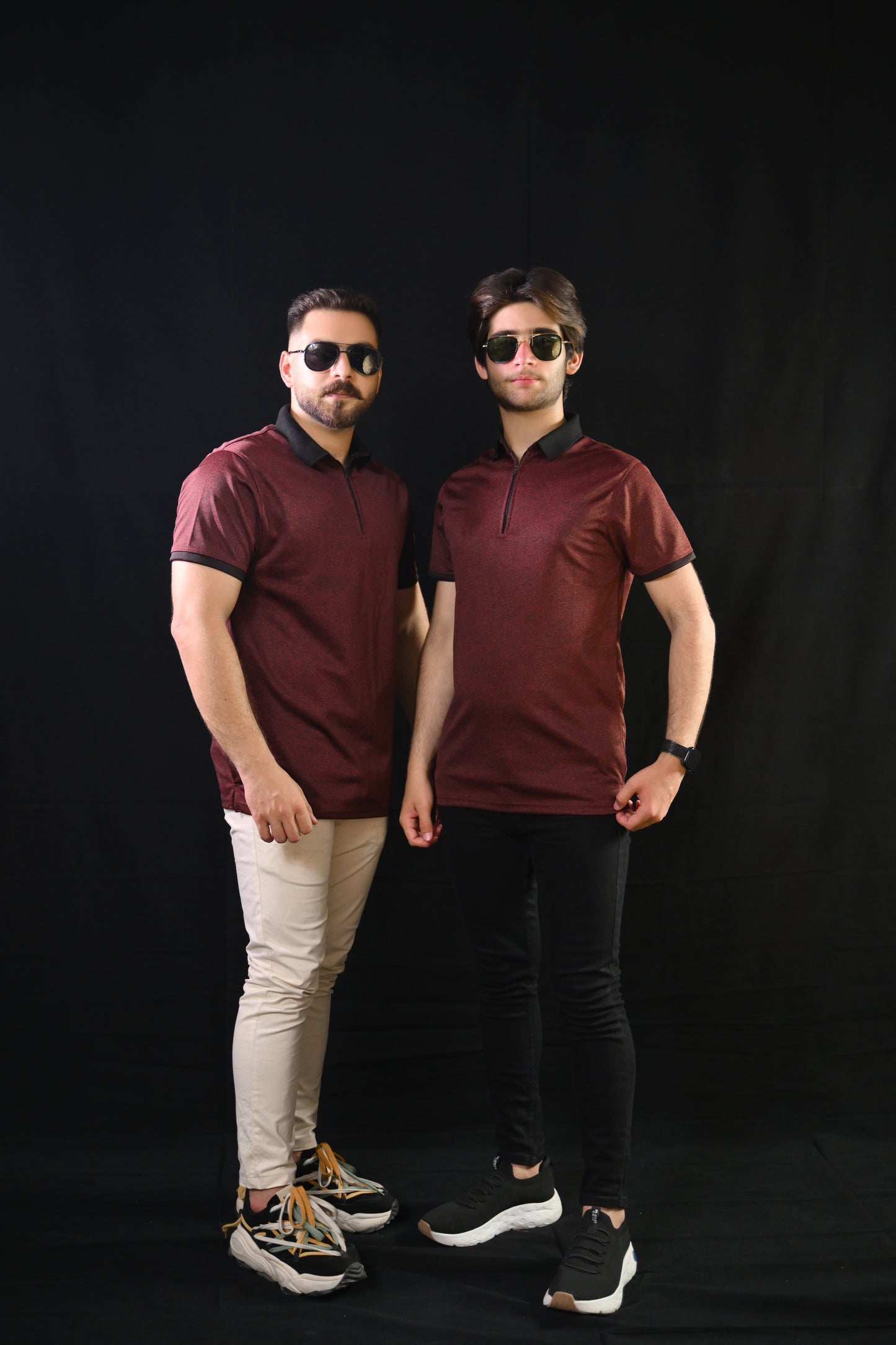 Zipper Polo – Maroon