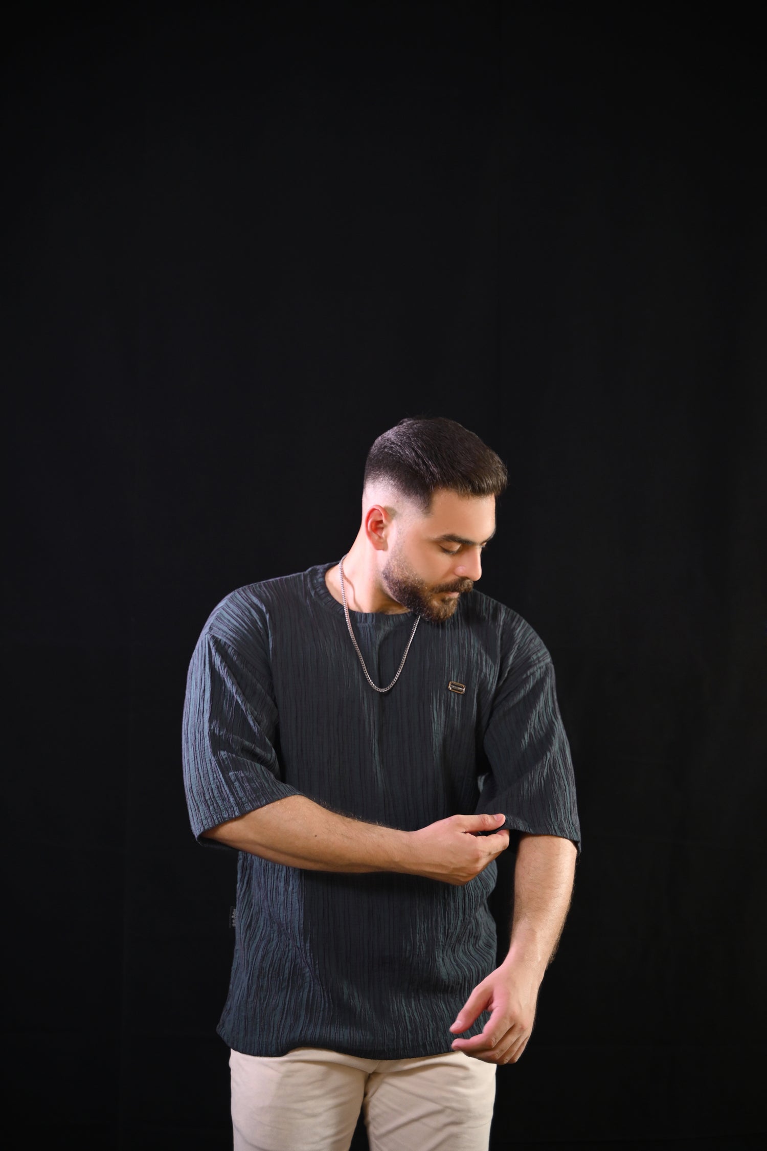 Textured Drop-Shoulder