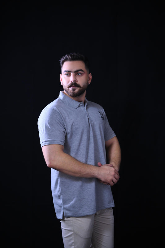 Classic Polo Shirt – Gray (100% Cotton)